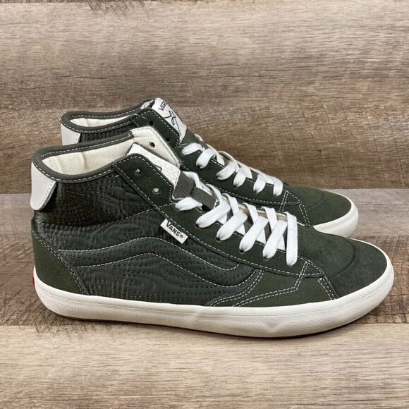 VANS The Lizzie Quilted Grape Leaf Green Skate Shoes Women's 10.5 Men's 9 NEW - Picture 2 of 10